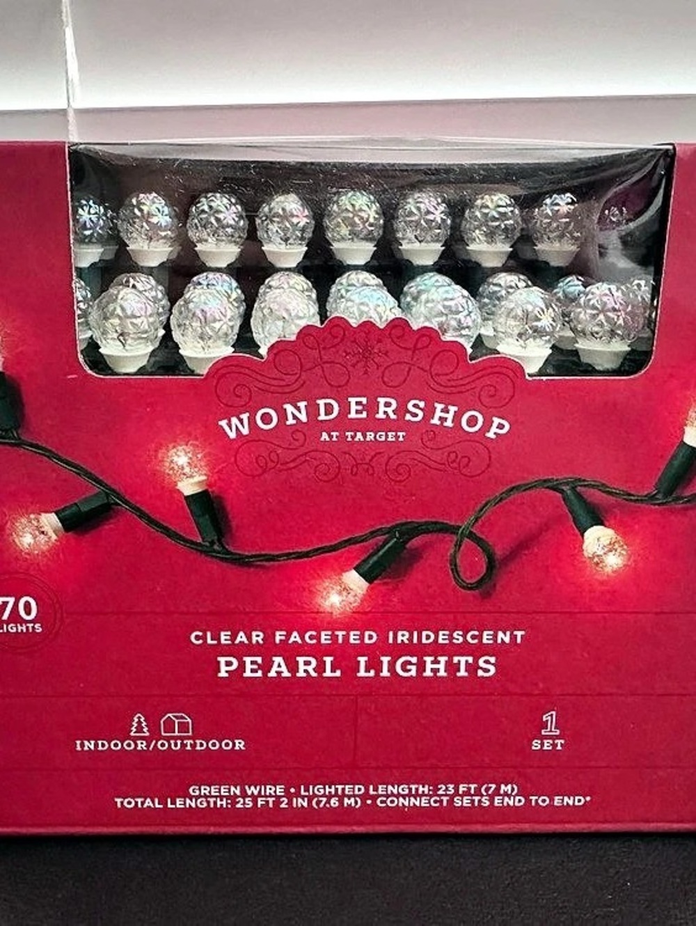 Wondershop 70 Lights Clear Faceted Iridescent Pearl Lights Tested